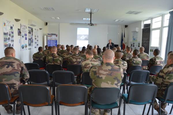 Legionnaires listening to the evocation of the history of “La Martinerie”